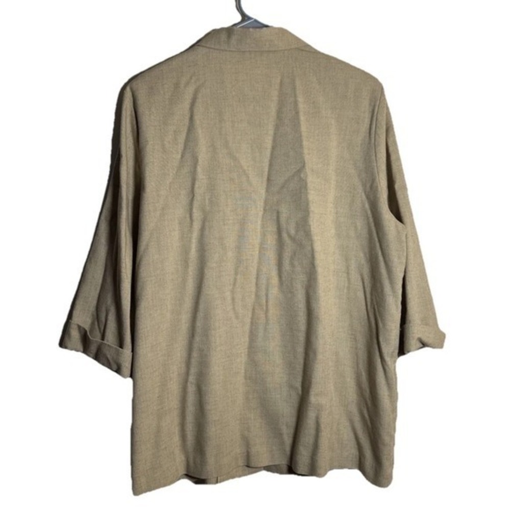 Vintage 90s Alice Stuart Womens XL Beige Longline Blazer 3/4 Sleeve Made in USA - Picture 6 of 6